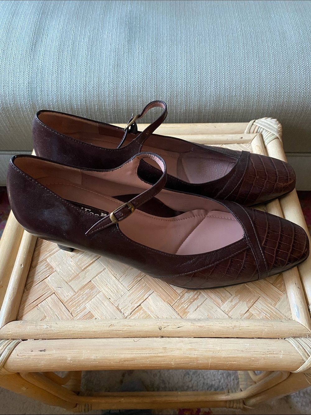 BeautiFeel Mary Jane low heels, crocodile Pattern